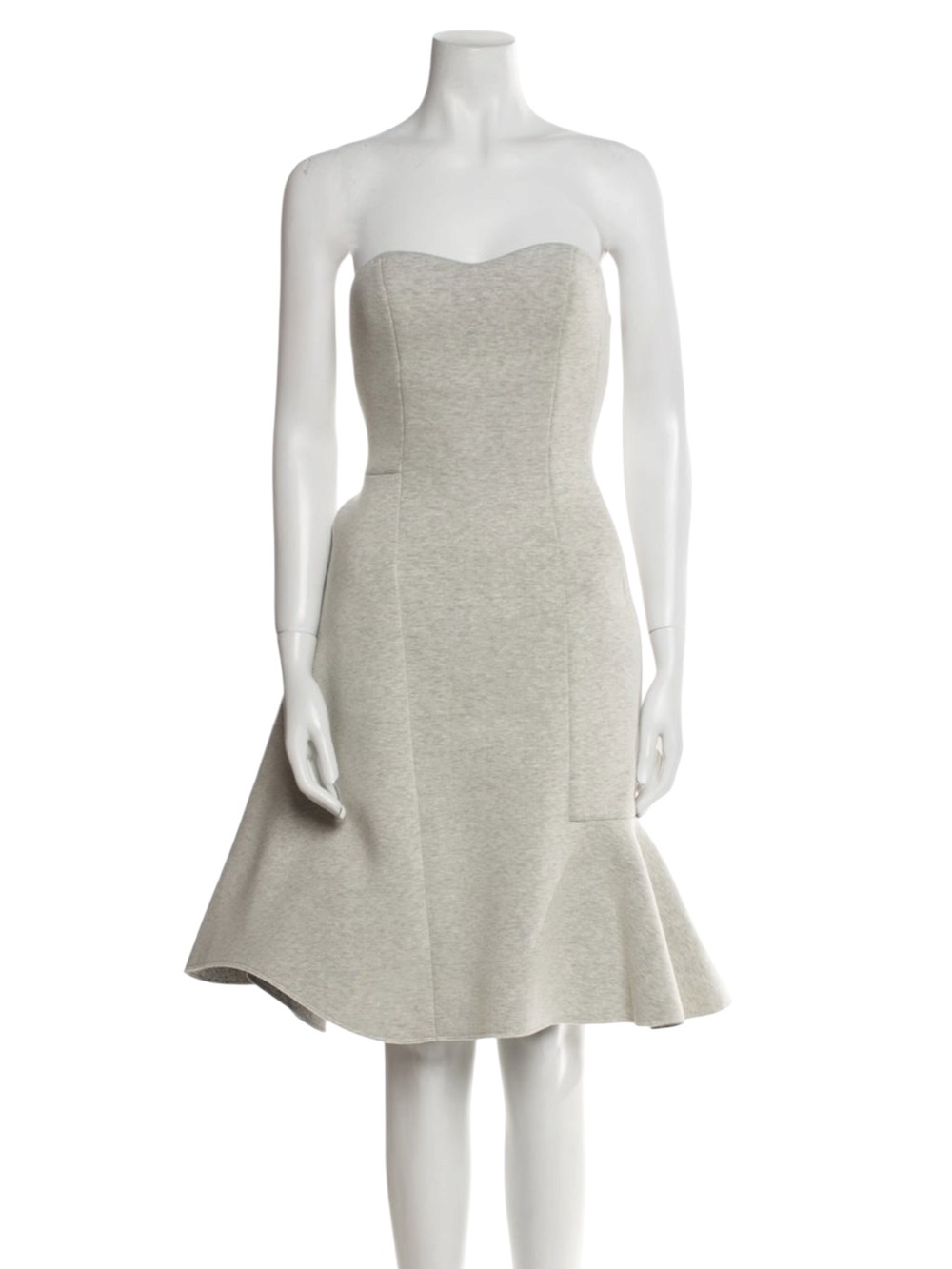 Julien David Grey Structured Jersey Cotton Asymmetrical Peplum Ballet